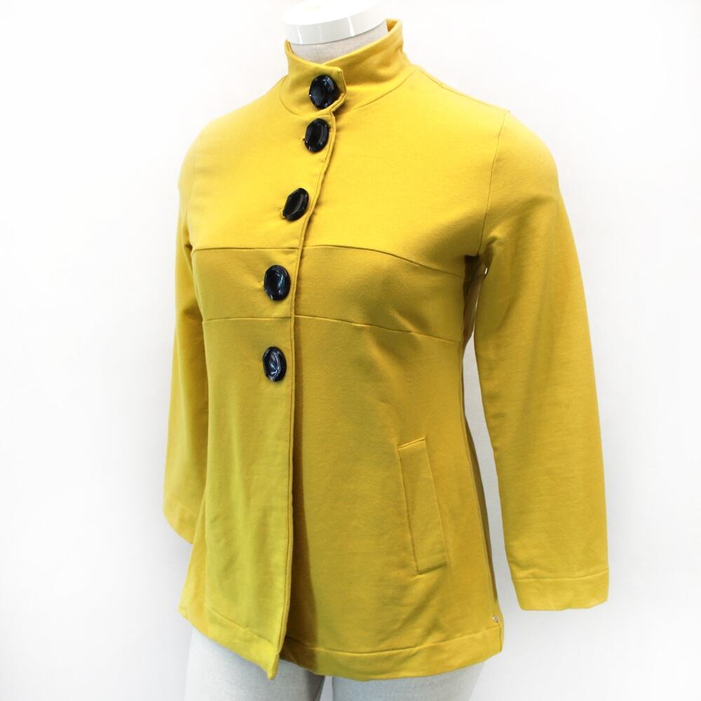 Neon Buddha Boutique Mustard Yellow jacket top blazer pockets stretch Large